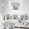 Designart - Black and White Elephant Sketch - Animals Painting Print on Wrapped Canvas